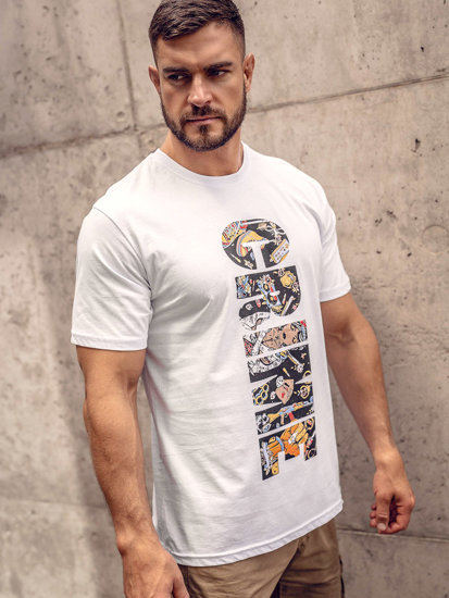 Men's Cotton Printed T-shirt White Bolf 143023A