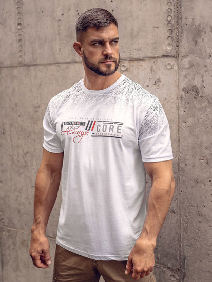 Men's Cotton Printed T-shirt White Bolf 14710A