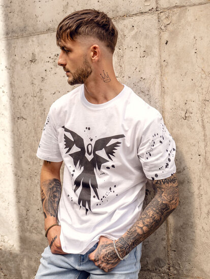 Men's Cotton Printed T-shirt White Bolf 300A