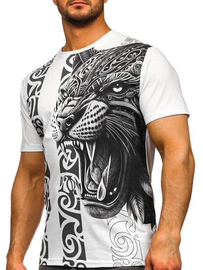 Men's Cotton Printed T-shirt White Bolf 5040