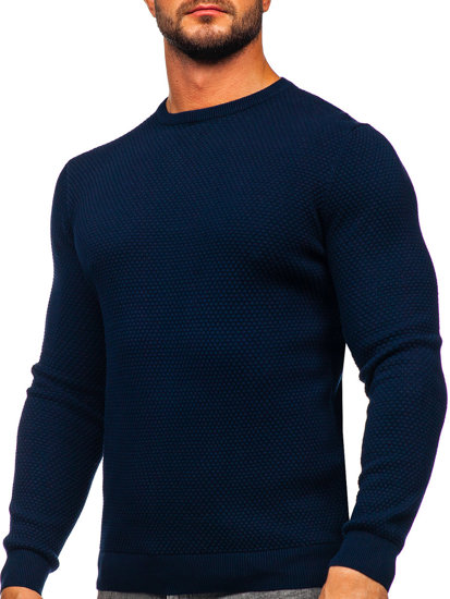 Men's Cotton Sweater Navy Blue Bolf W6-21344