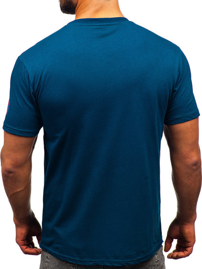 Men's Cotton T-shirt Dark Blue Bolf 14736