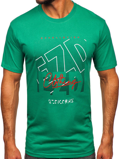 Men's Cotton T-shirt Green Bolf 14748