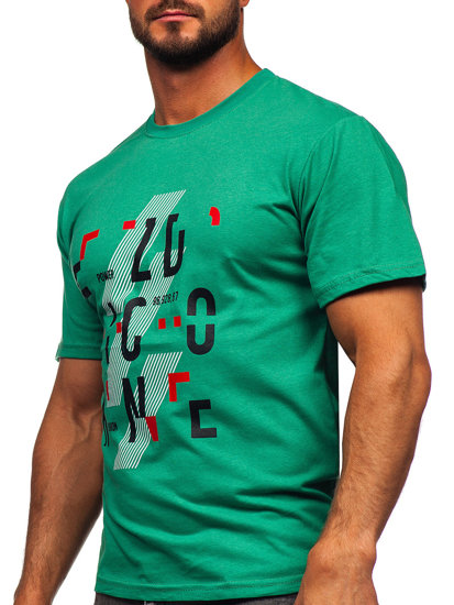 Men's Cotton T-shirt Green Bolf 14752