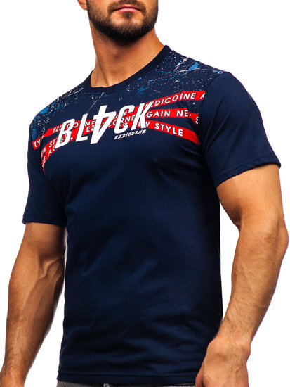 Men's Cotton T-shirt Navy Blue Bolf 14722