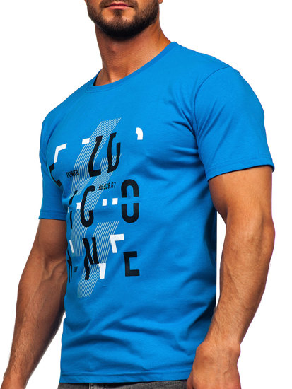 Men's Cotton T-shirt Sky Blue Bolf 14752