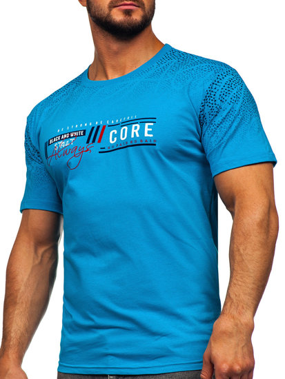 Men's Cotton T-shirt Turquoise Bolf 14710