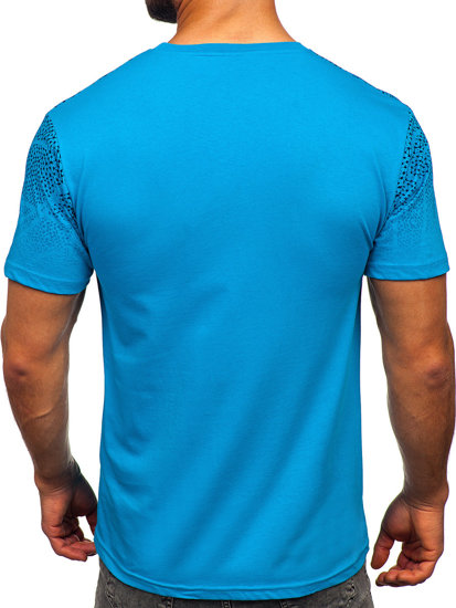 Men's Cotton T-shirt Turquoise Bolf 14710