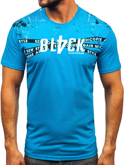 Men's Cotton T-shirt Turquoise Bolf 14722