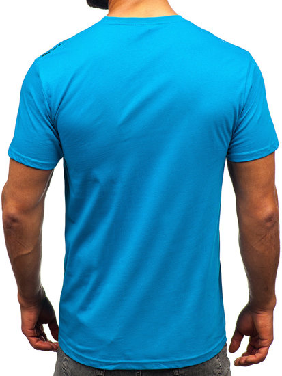 Men's Cotton T-shirt Turquoise Bolf 14722