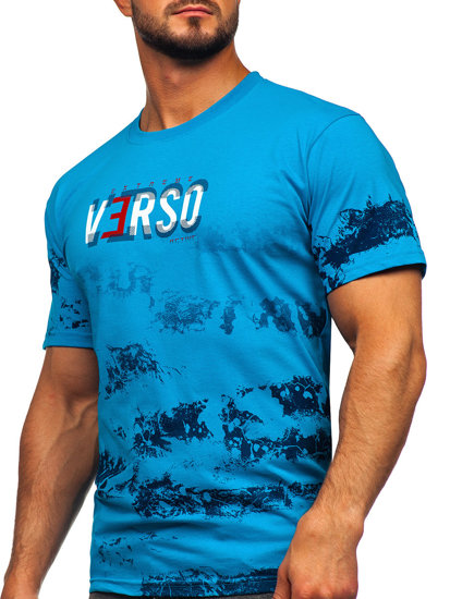 Men's Cotton T-shirt Turquoise Bolf 14723