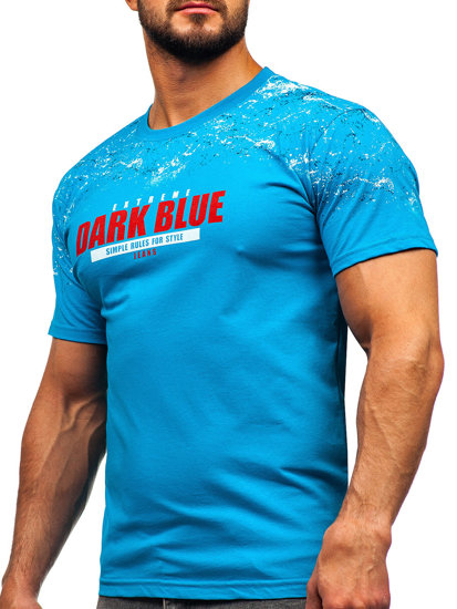 Men's Cotton T-shirt Turquoise Bolf 14725