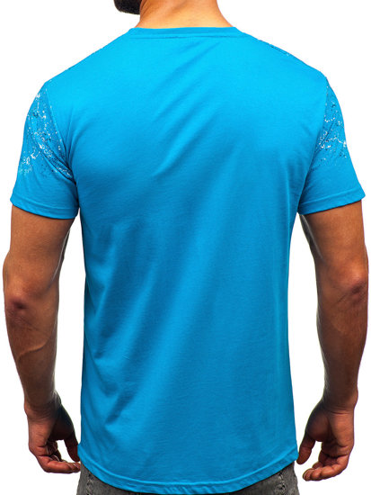 Men's Cotton T-shirt Turquoise Bolf 14725