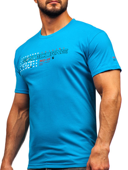 Men's Cotton T-shirt Turquoise Bolf 14732