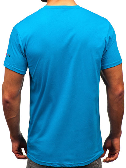 Men's Cotton T-shirt Turquoise Bolf 14732