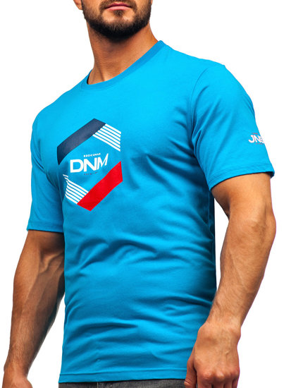 Men's Cotton T-shirt Turquoise Bolf 14741