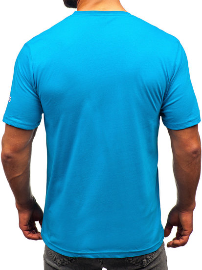 Men's Cotton T-shirt Turquoise Bolf 14741