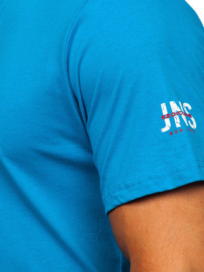 Men's Cotton T-shirt Turquoise Bolf 14746