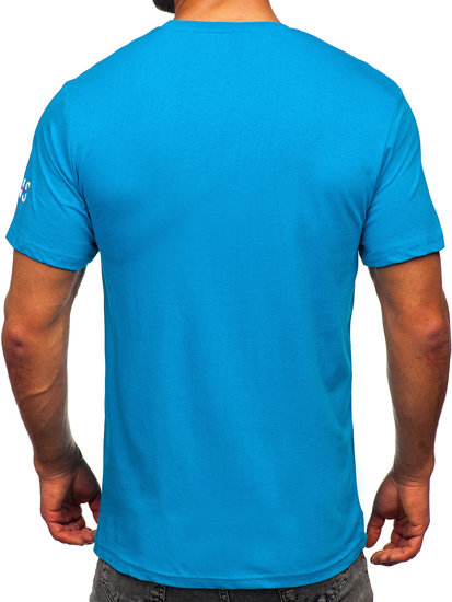 Men's Cotton T-shirt Turquoise Bolf 14746