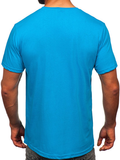 Men's Cotton T-shirt Turquoise Bolf 14752