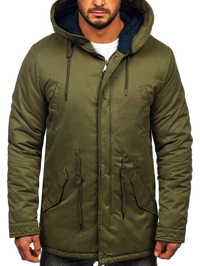 Men's Cotton Winter Parka Jacket Green Bolf 1793