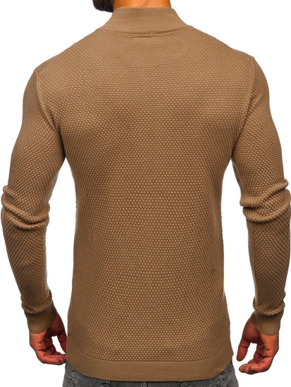 Men's Cotton Zip Sweater Camel Bolf W6-18089