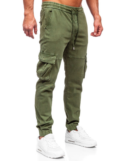 Men's Denim Cargo Joggers Khaki Bolf MP0105MV