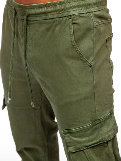 Men's Denim Cargo Joggers Khaki Bolf MP0105MV