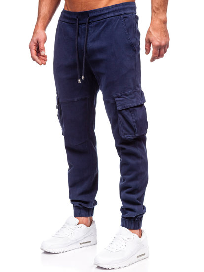 Men's Denim Cargo Joggers Navy Blue Bolf MP0105BS