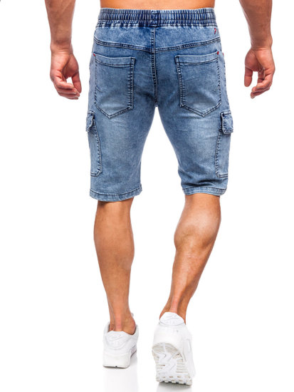 Men's Denim Cargo Shorts Blue Bolf HY812