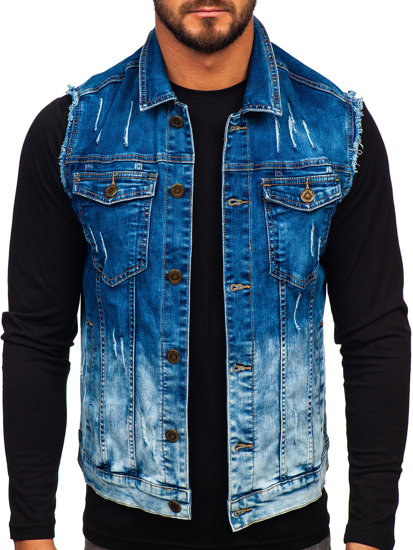 Men's Denim Gilet Navy Blue Bolf G112