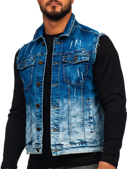 Men's Denim Gilet Navy Blue Bolf G112