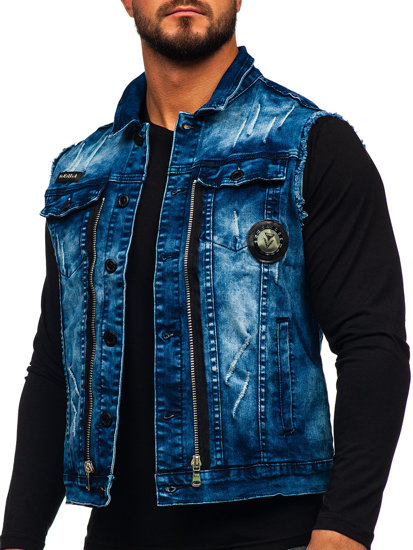 Men's Denim Gilet Navy Blue Bolf G115