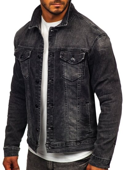 Men's Denim Jacket Black Bolf XSF78268