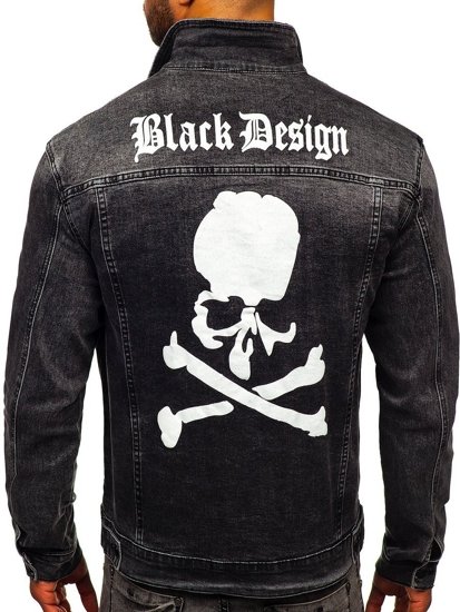 Men's Denim Jacket Black Bolf XSF78268