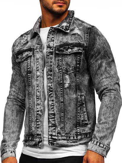 Men's Denim Jacket Grey Bolf AK588