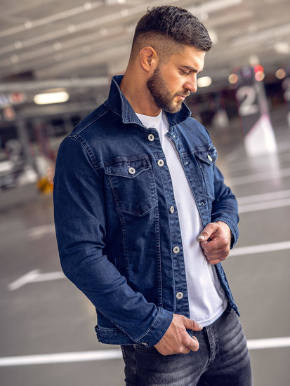 Men's Denim Jacket Navy Blue Bolf 200A