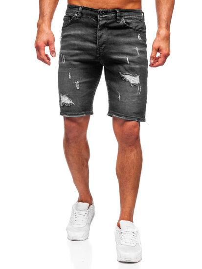 Men's Denim Shorts Black Bolf 0389