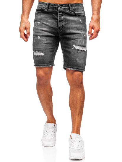 Men's Denim Shorts Black Bolf 0392