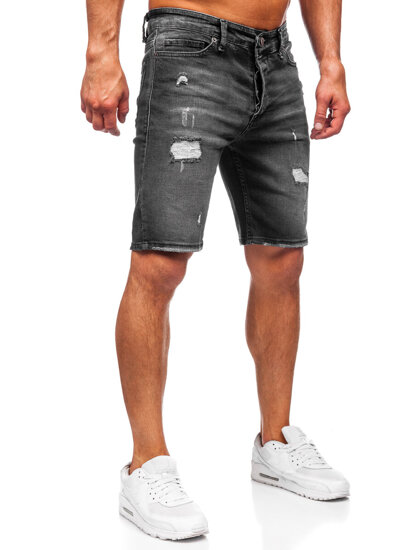 Men's Denim Shorts Black Bolf 0393