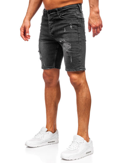 Men's Denim Shorts Black Bolf 0491