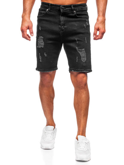 Men's Denim Shorts Black Bolf 0626