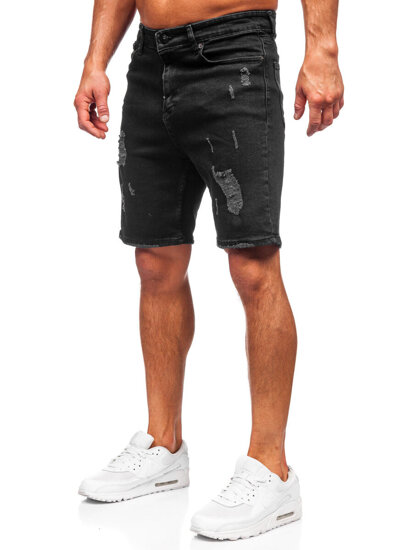 Men's Denim Shorts Black Bolf 0626