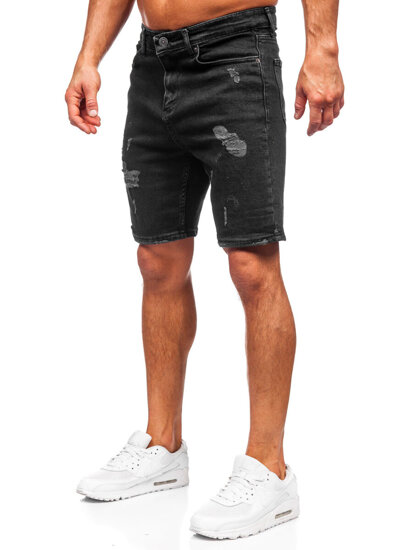 Men's Denim Shorts Black Bolf 0627