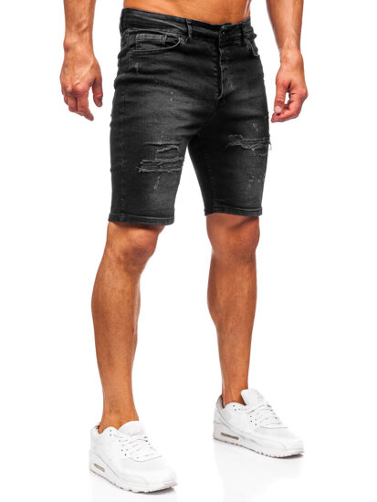 Men's Denim Shorts Black Bolf 0746