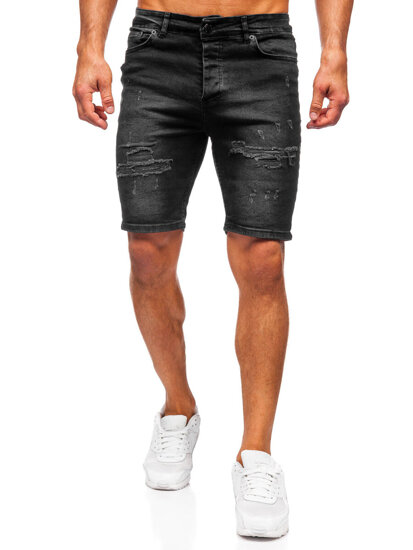 Men's Denim Shorts Black Bolf 0746