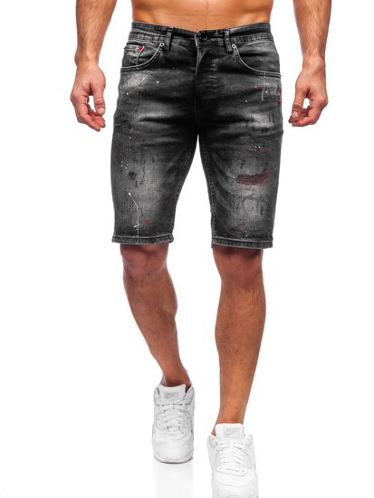 Men's Denim Shorts Black Bolf 3011