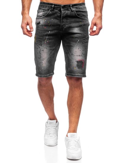 Men's Denim Shorts Black Bolf 3014