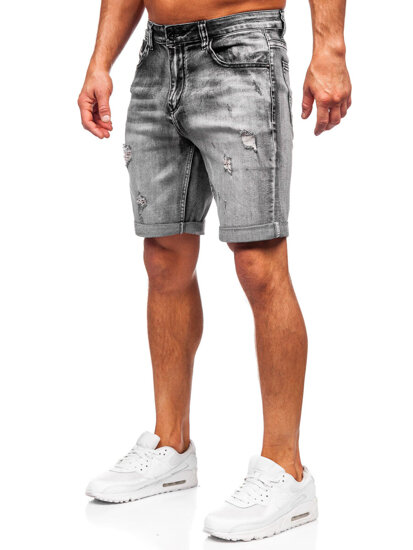 Men's Denim Shorts Black Bolf NG60392