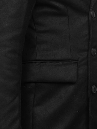 Men's Double-breasted Long Winter Coat Black Bolf 79B3-073